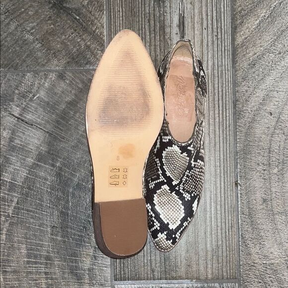 Madewell Brown leather Ankle 2”Boots Sleek Modern reptile Design - Picture 5 of 5